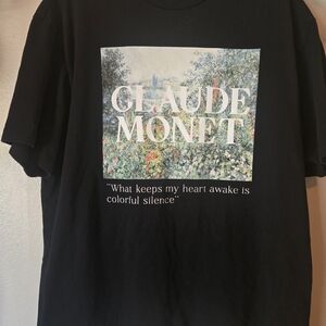 Bershka Claude Monet Graphic Medium Tshirt Impressionist Garden Painting
